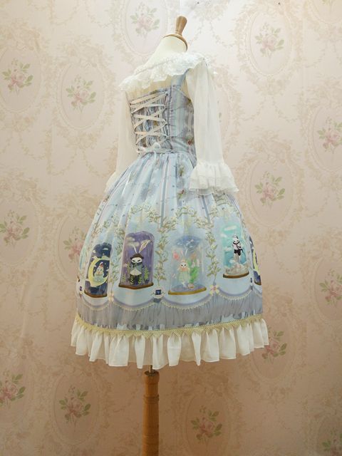 Chiffon Crystal Rabbit Printing Cardigan Lolita Dress