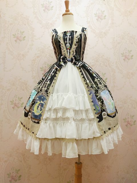 Chiffon Crystal Rabbit Printing Cardigan Lolita Dress