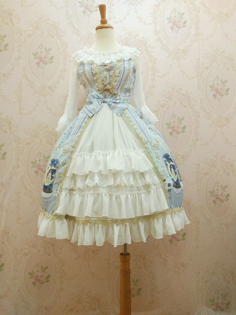 Chiffon Crystal Rabbit Printing Cardigan Lolita Dress