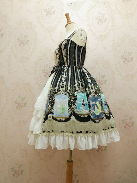 Chiffon Crystal Rabbit Printing Cardigan Lolita Dress