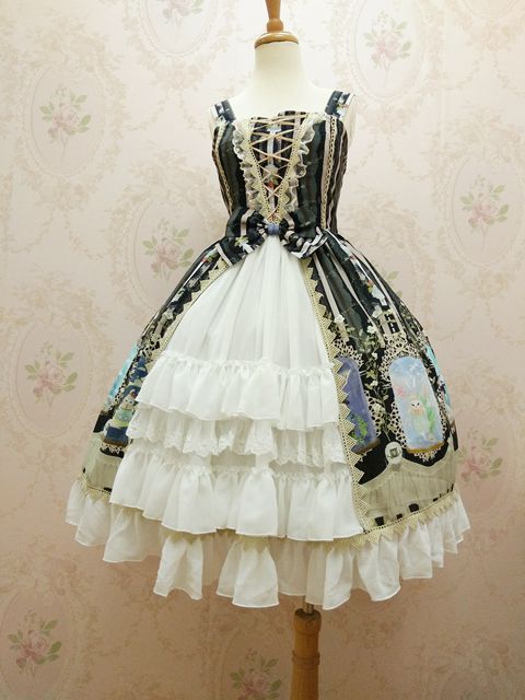 Chiffon Crystal Rabbit Printing Cardigan Lolita Dress