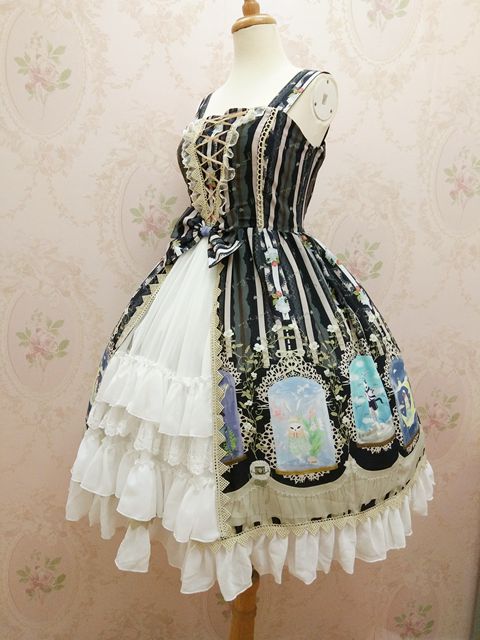Chiffon Crystal Rabbit Printing Cardigan Lolita Dress