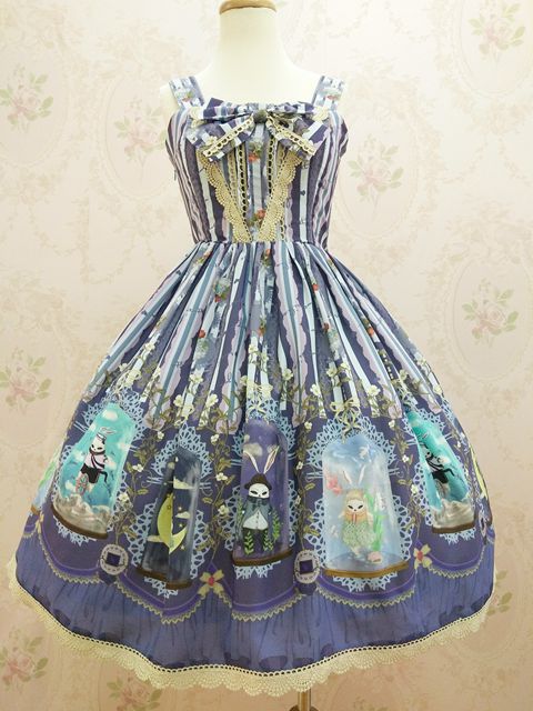 Chiffon Crystal Rabbit Printing Lolita JSK