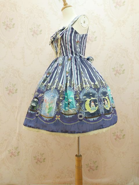 Chiffon Crystal Rabbit Printing Lolita JSK