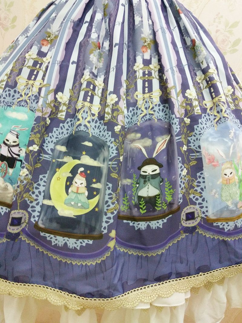 Chiffon Crystal Rabbit Printing Lolita JSK