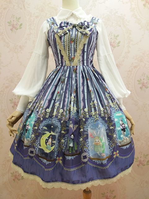 Chiffon Crystal Rabbit Printing Lolita JSK