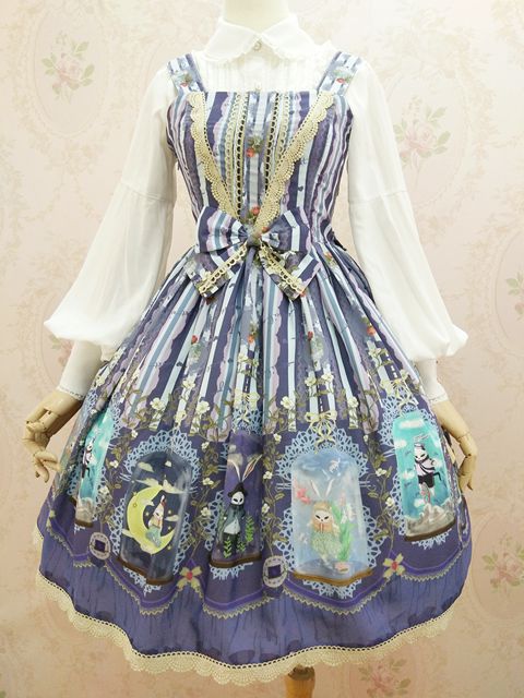 Chiffon Crystal Rabbit Printing Lolita JSK