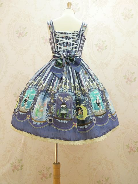 Chiffon Crystal Rabbit Printing Lolita JSK