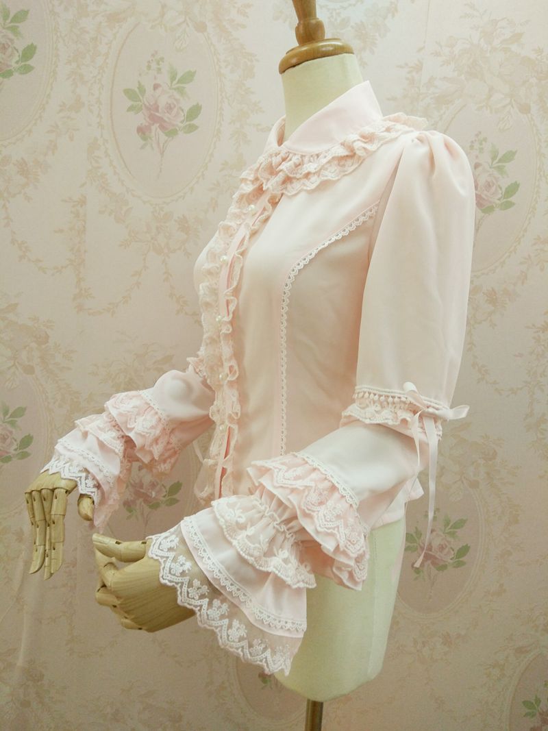 Gorgeous Lotus Leaf Edge Lace Doll Collar Lolita Blouse