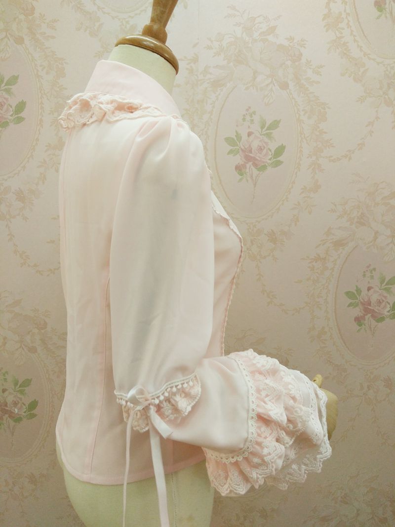 Gorgeous Lotus Leaf Edge Lace Doll Collar Lolita Blouse