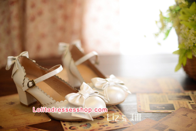 Double Bow PU Lolita Shoes