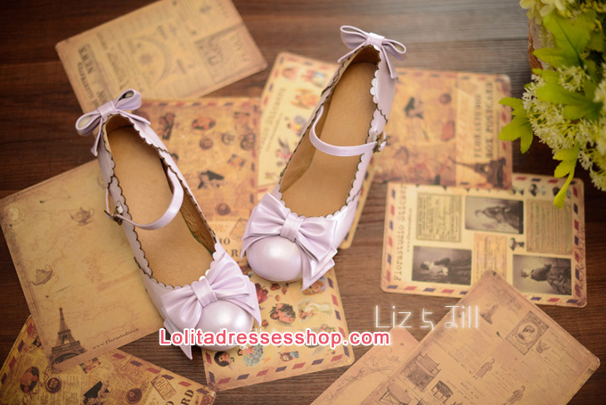 Double Bow PU Lolita Shoes