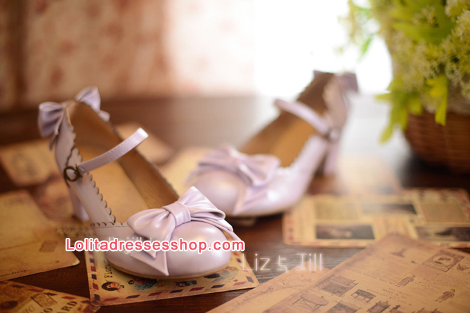 Double Bow PU Lolita Shoes