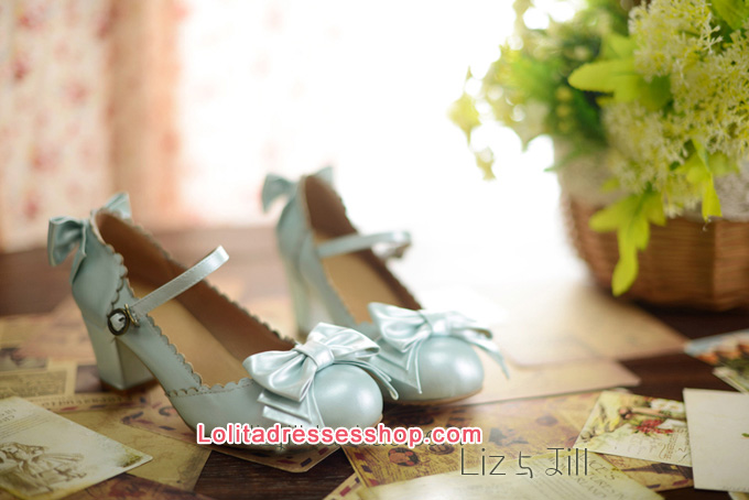 Double Bow PU Lolita Shoes