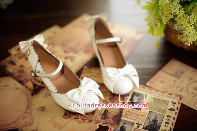 Double Bow PU Lolita Shoes