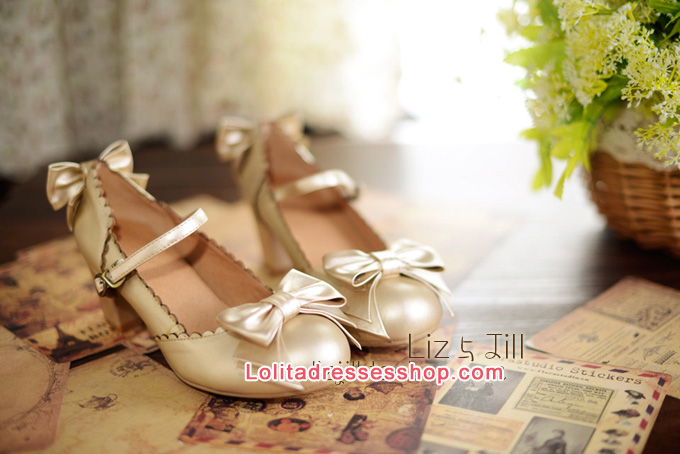 Double Bow PU Lolita Shoes