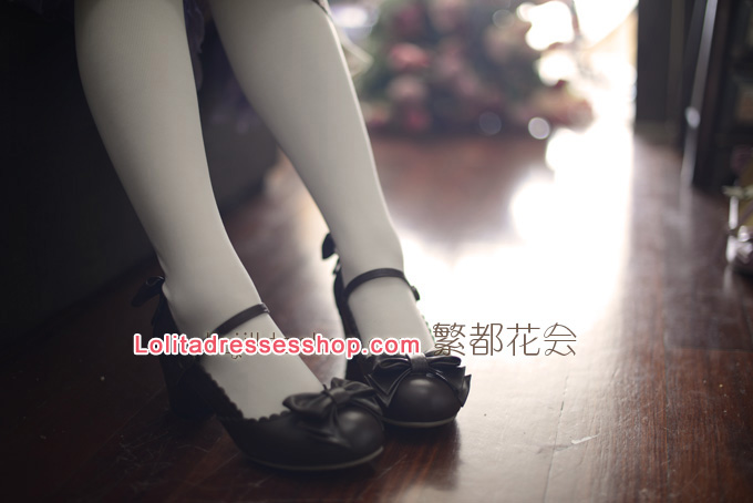 Double Bow PU Lolita Shoes