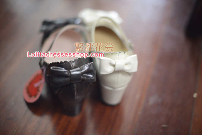 Double Bow PU Lolita Shoes