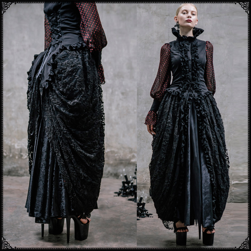 Dark Witch Gothic Long Bubble Skirt