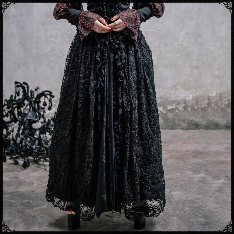 Dark Witch Gothic Long Bubble Skirt