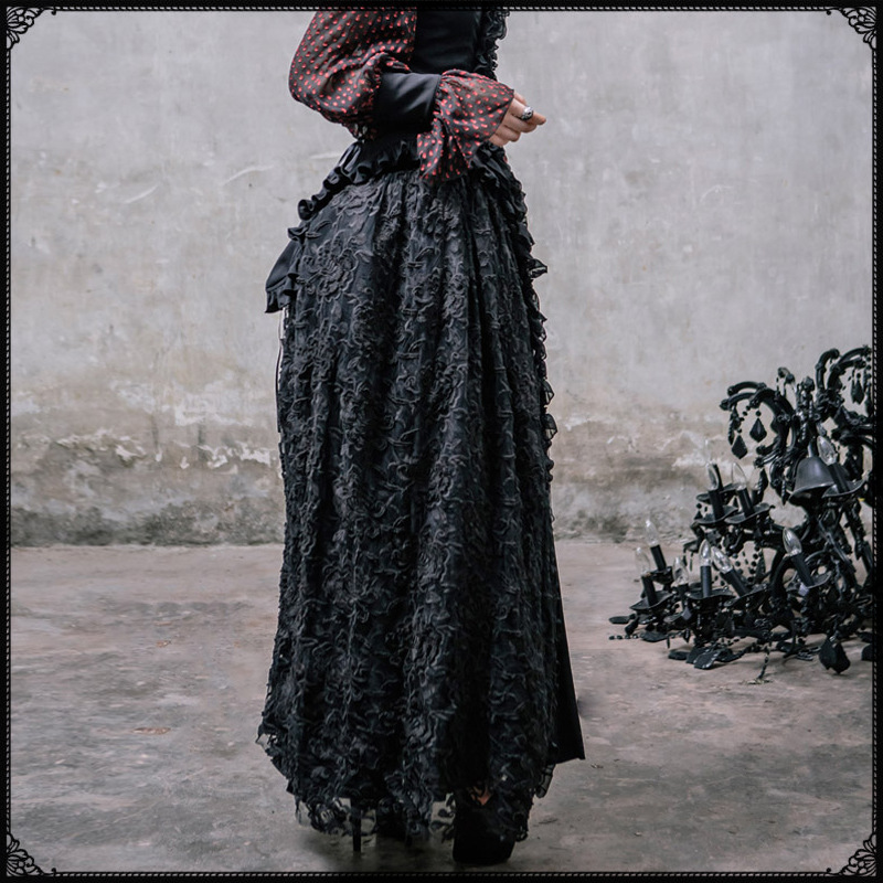 Dark Witch Gothic Long Bubble Skirt