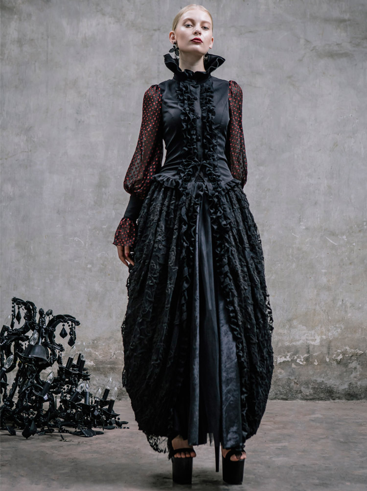 Dark Witch Gothic Long Bubble Skirt