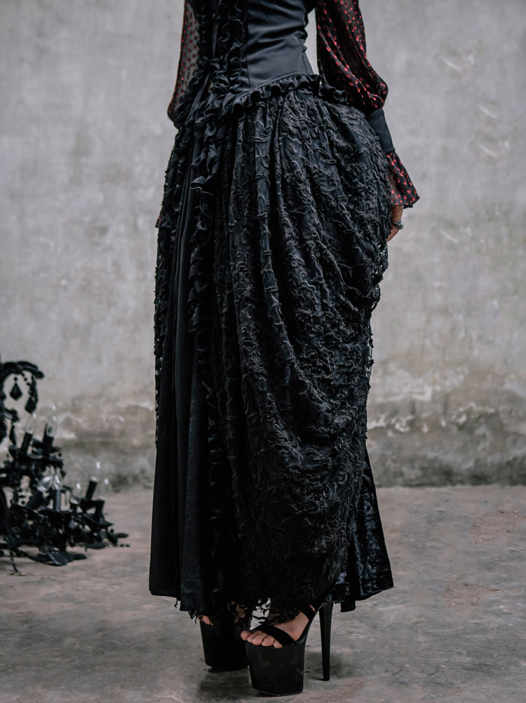 Dark Witch Gothic Long Bubble Skirt