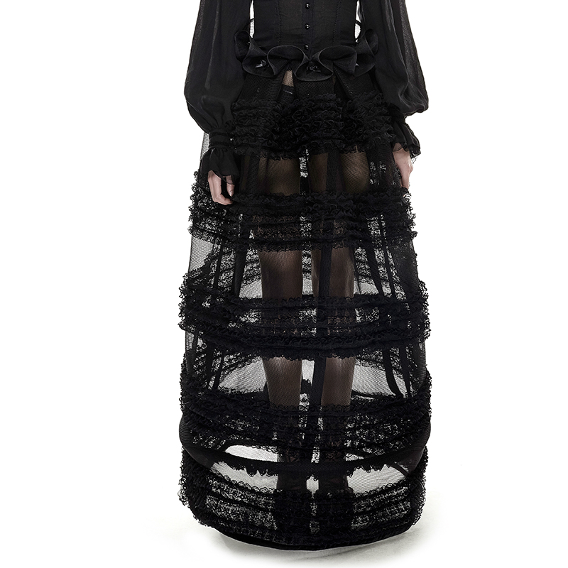 Gothic Steampunk Lace Loose See-through Dress