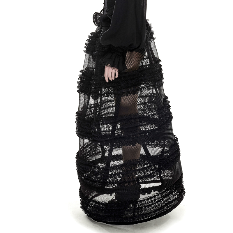 Gothic Steampunk Lace Loose See-through Dress