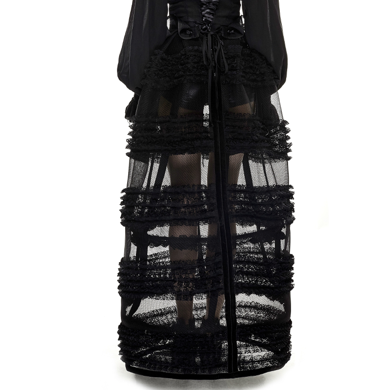 Gothic Steampunk Lace Loose See-through Dress