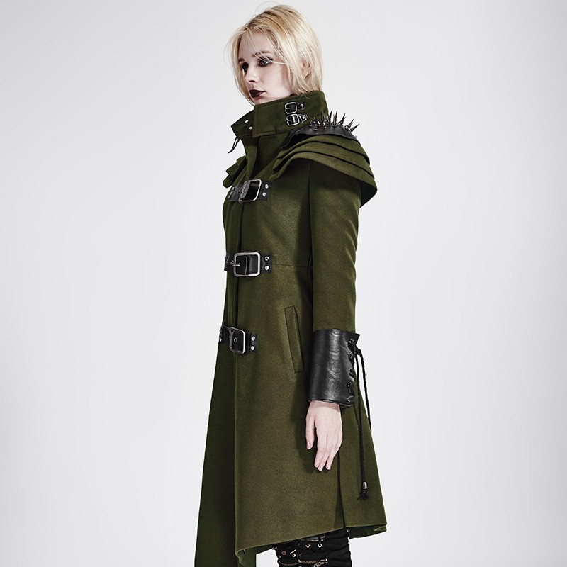 Punk Rock Autumn Winter Medium Long Gothic Windbreaker