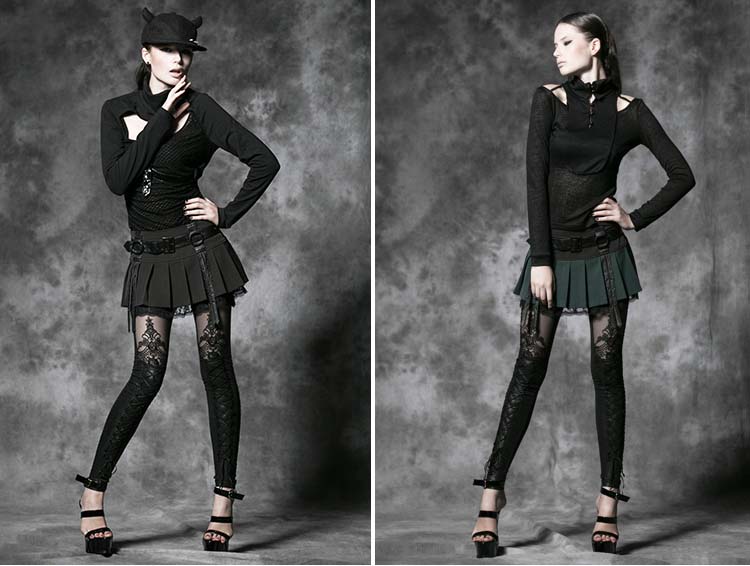 Black Hollow Lace Leggings