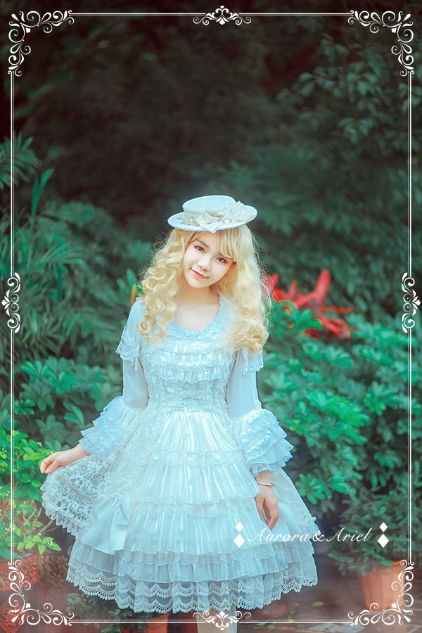 Solemn Pure White Embroidery Short Lolita JSK