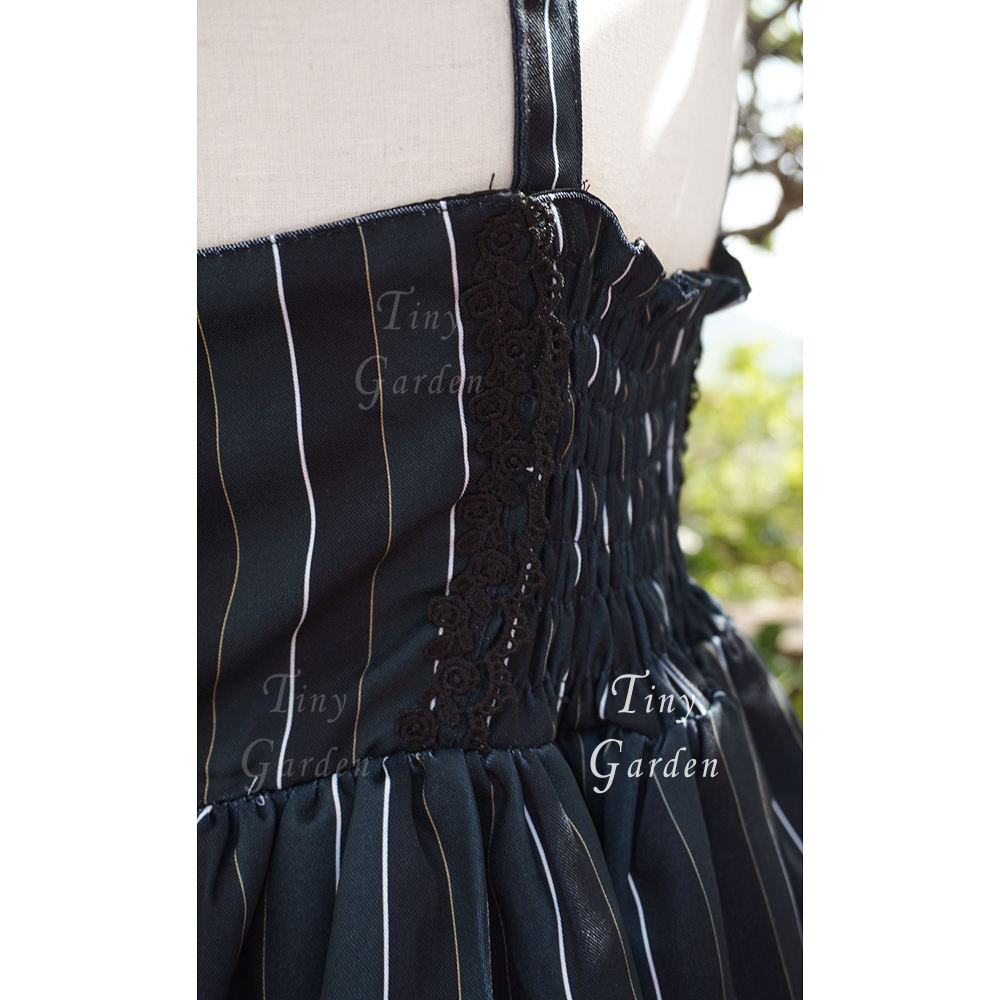 Vintage College Stripe Lolita Braces Lolita Dress