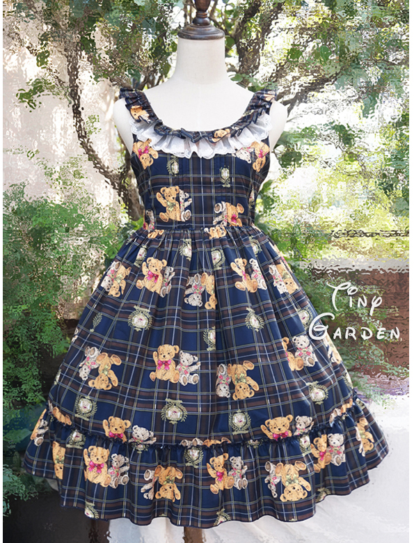 Cute girl Teddy Printing Vest Lolita Dress