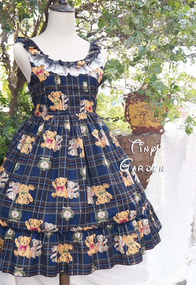 Cute girl Teddy Printing Vest Lolita Dress