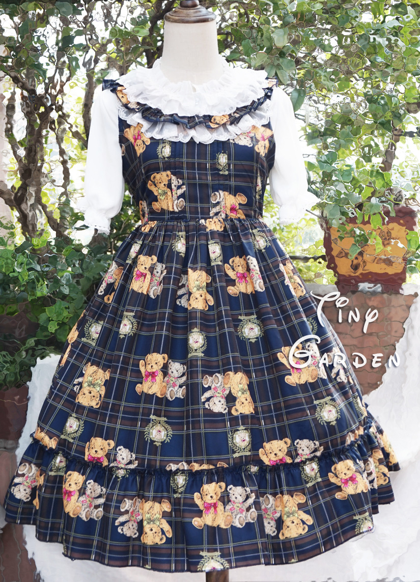 Cute girl Teddy Printing Vest Lolita Dress