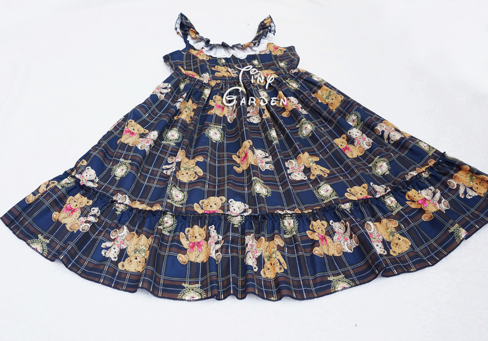 Cute girl Teddy Printing Vest Lolita Dress