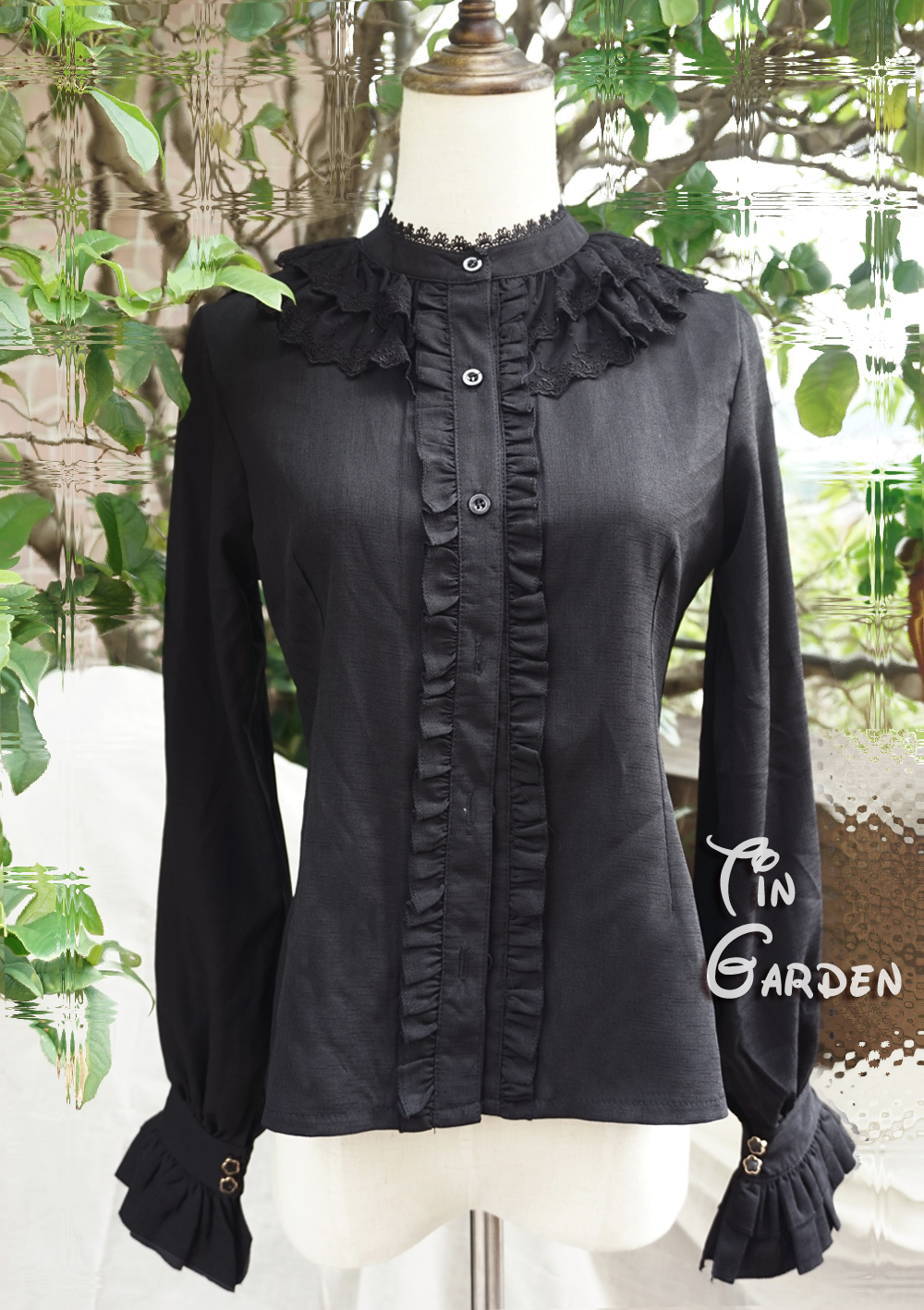 Chiffon Lace Double-deck Round Collar Long Sleeve Lolita Blouse