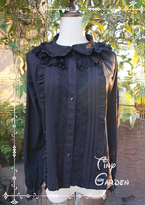 Black Long Sleeve Multilayer Lace Lolita Blouse