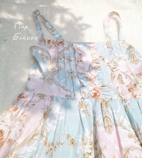 Classical Rose Victoria Printing Braces Lolita Dress