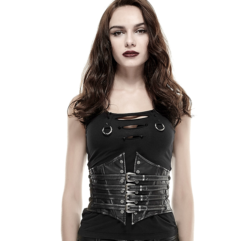 Gothic Punk Waist With Buckle Loop