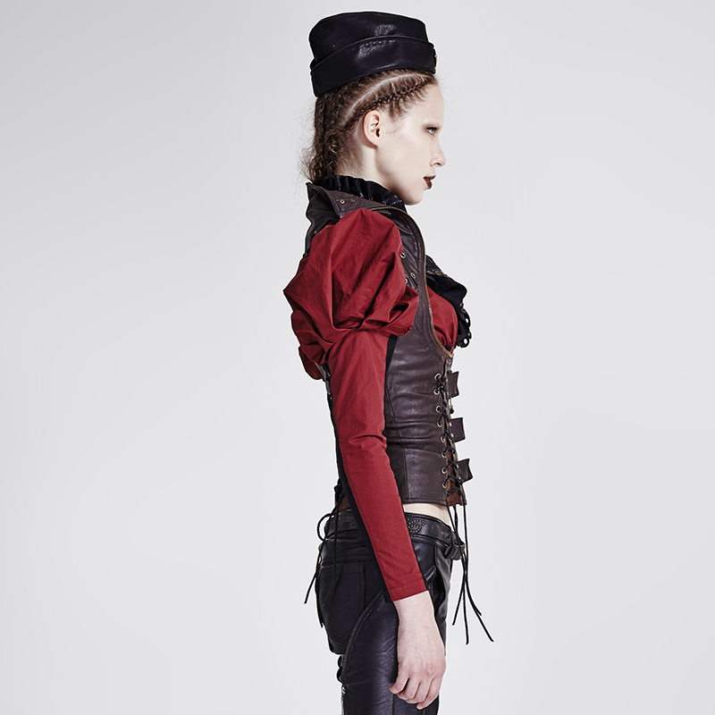 Steampunk Imitation Suede Slim Vest