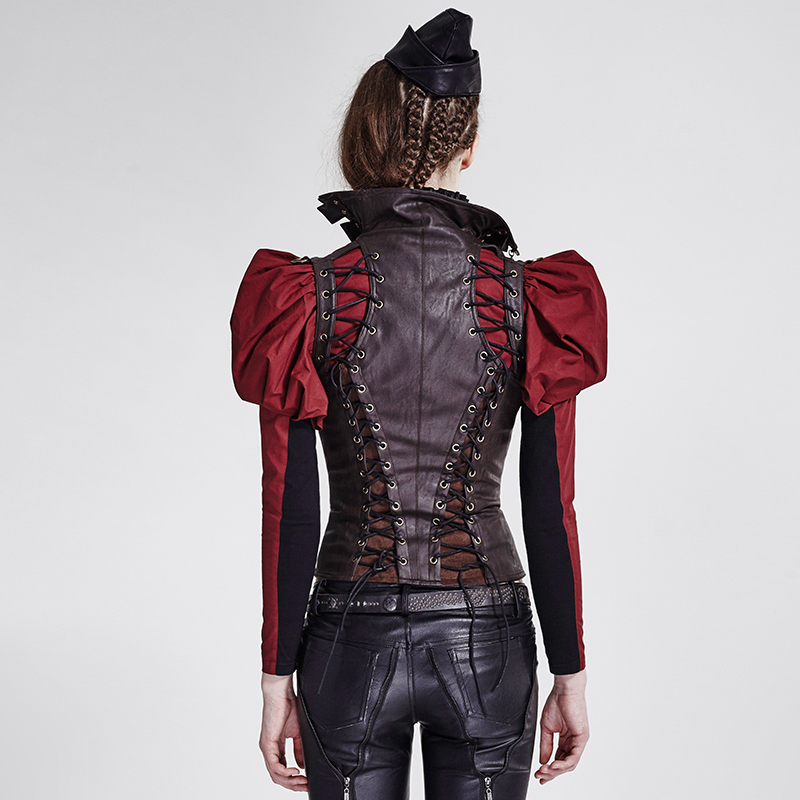 Steampunk Imitation Suede Slim Vest