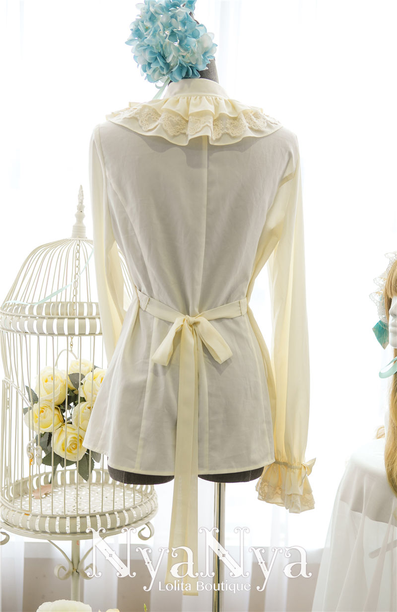 Chiffon Blooming Apricot Lantern Long Sleeves Lolita Blouse