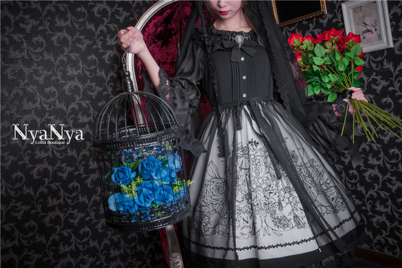 Rose Chandelier Printing Stitching Gothic Lolita JSK