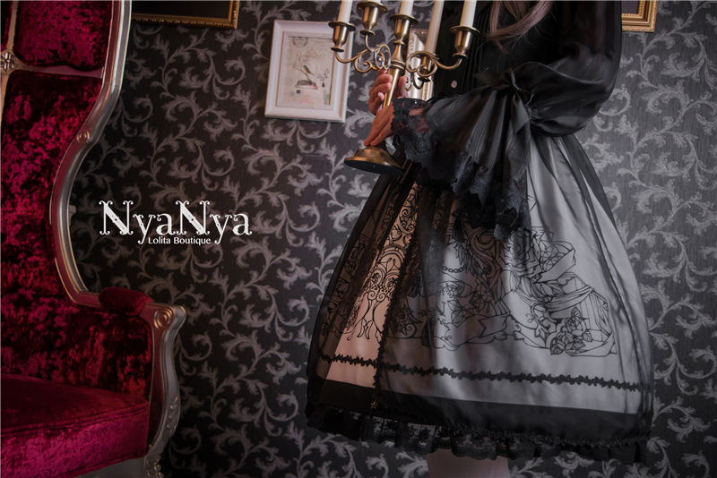 Rose Chandelier Printing Stitching Gothic Lolita JSK