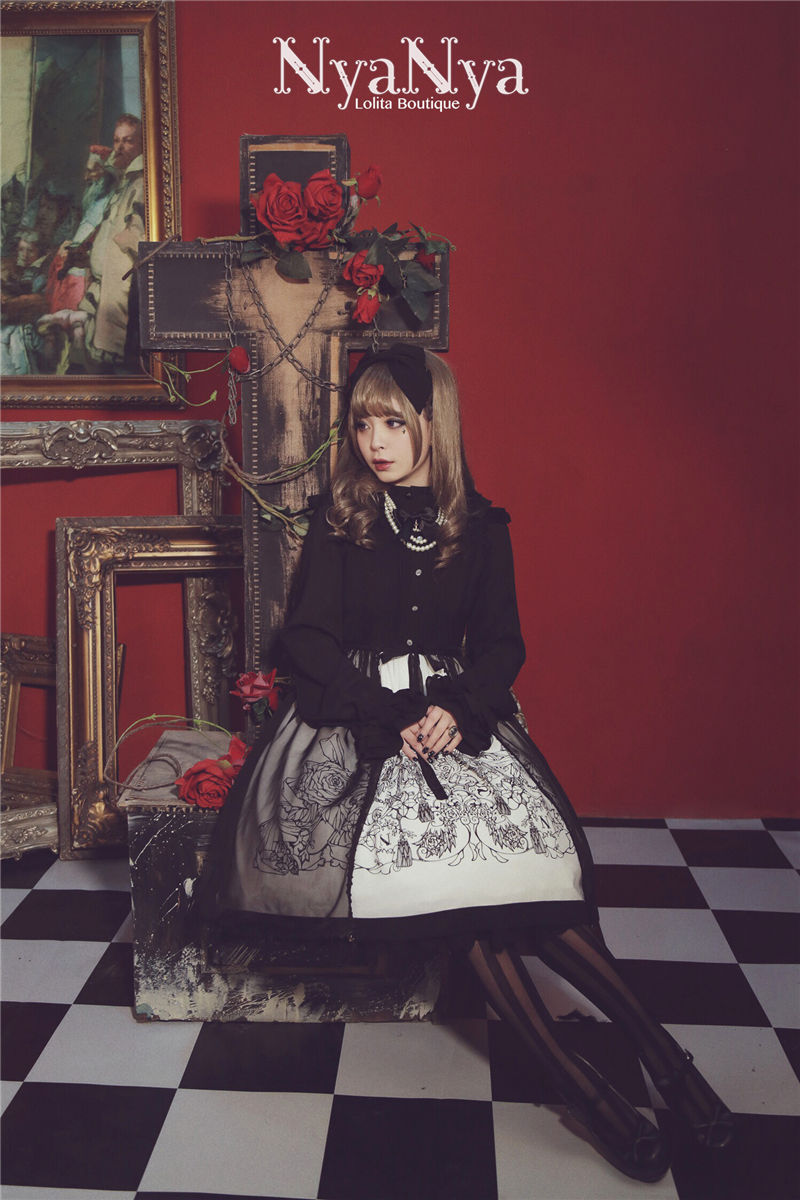 Rose Chandelier Printing Stitching Gothic Lolita JSK