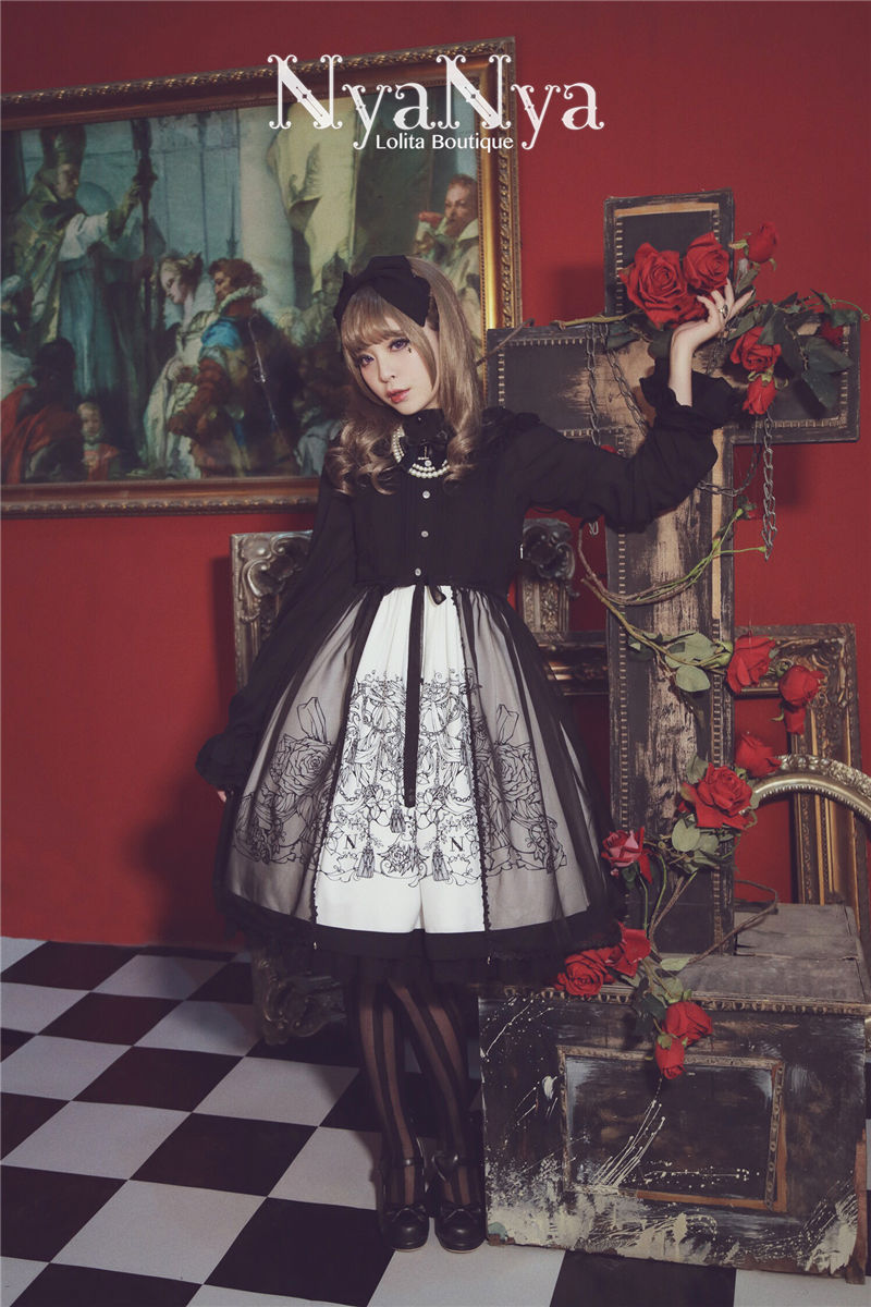 Rose Chandelier Printing Stitching Gothic Lolita JSK