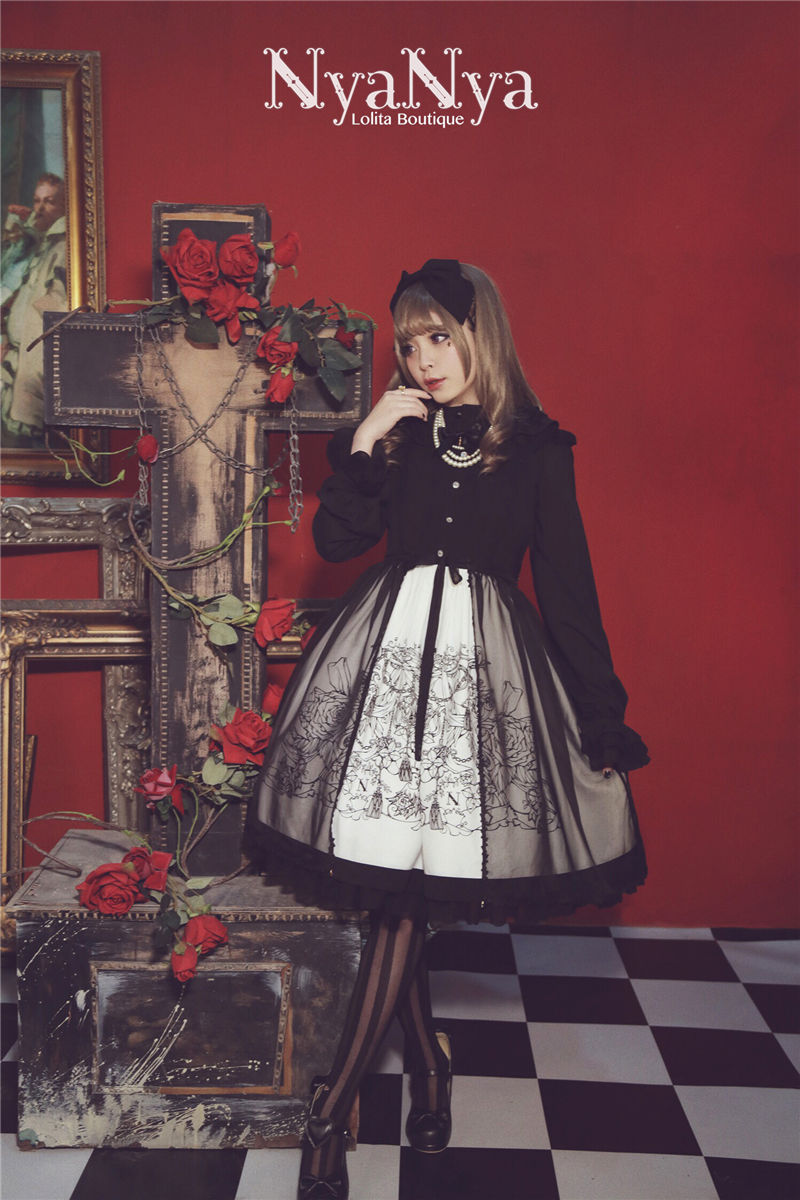 Rose Chandelier Printing Stitching Gothic Lolita JSK